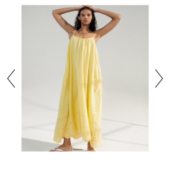 Zara Dresses Zara Openwork Embroidered Yellow Dress Poshmark
